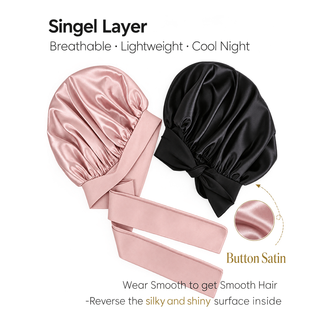 Adjustable Silk-Satin Hair Bonnet – view 3