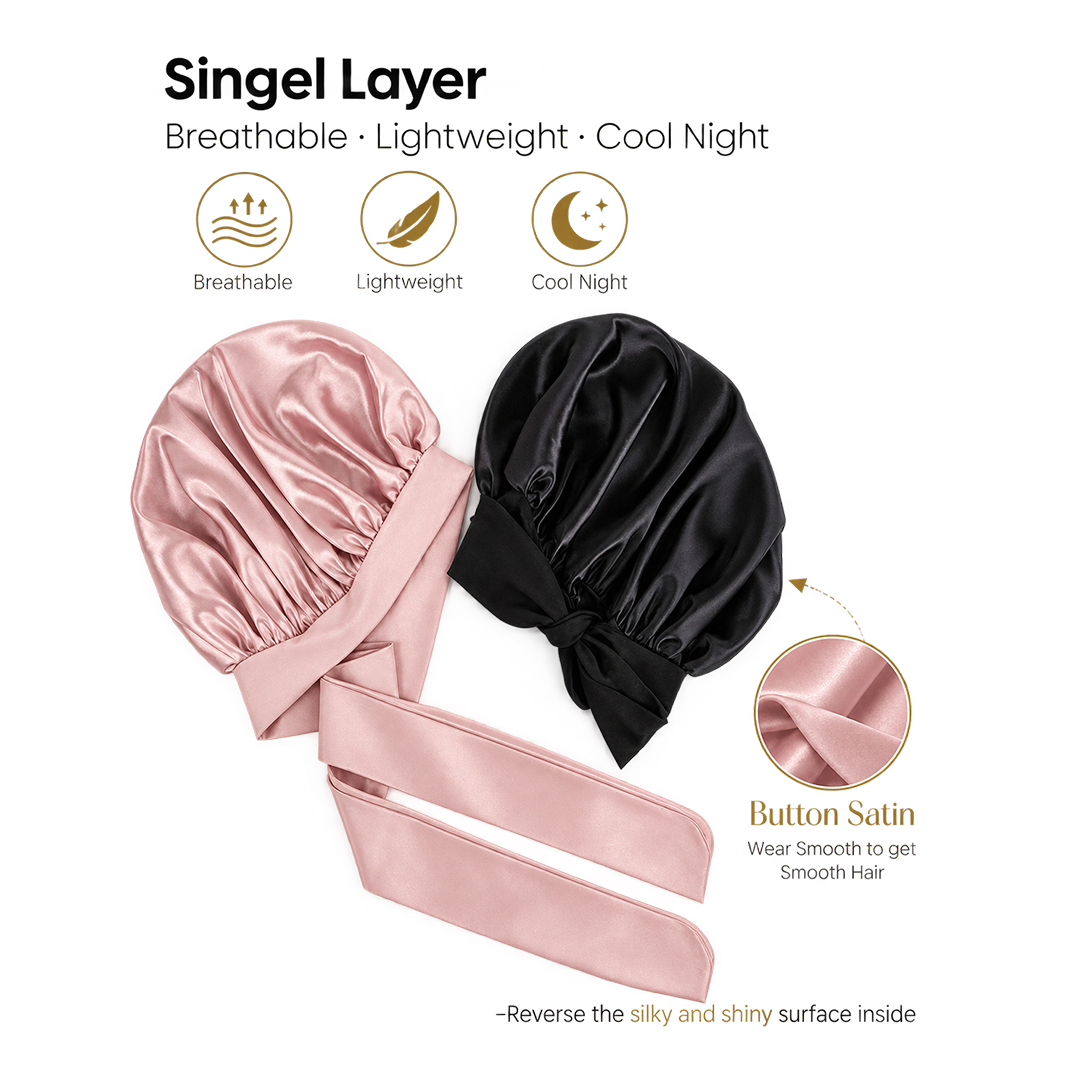 Adjustable Silk-Satin Hair Bonnet – view 2