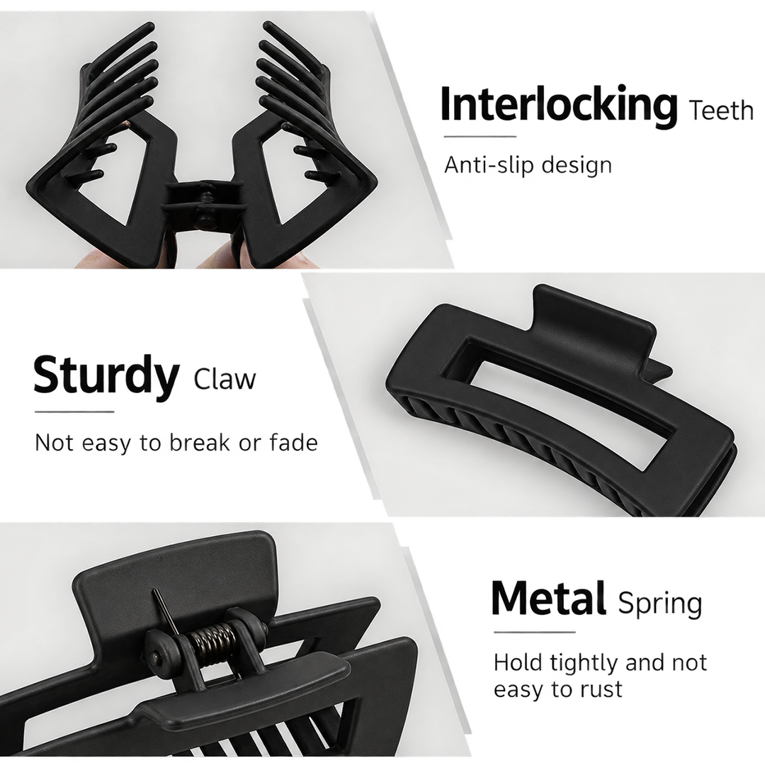 Matte Hair Claw Clips 4 Pack Set – view 4