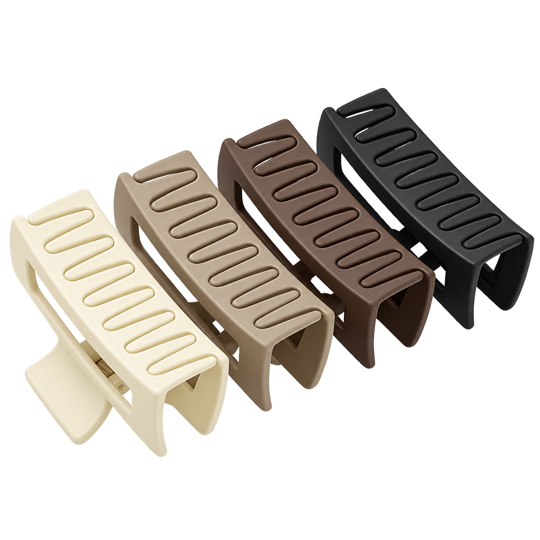 Matte Hair Claw Clips 4 Pack Set